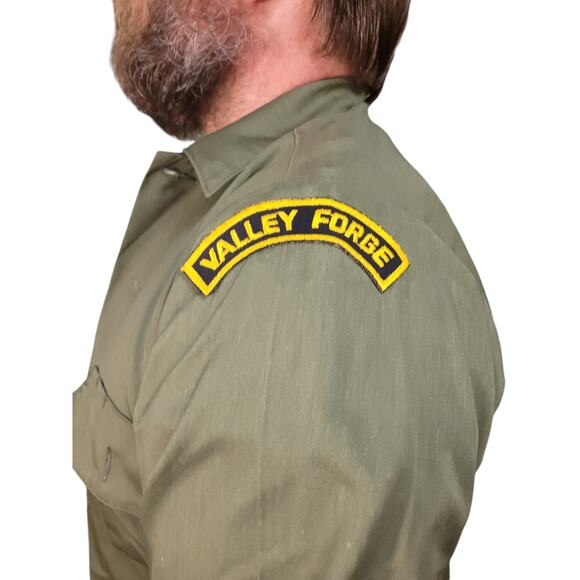 Vintage 1980s USMC Utility Field Shirt Valley Forge PA Sz 15.5 X 35 Military - Picture 3 of 12